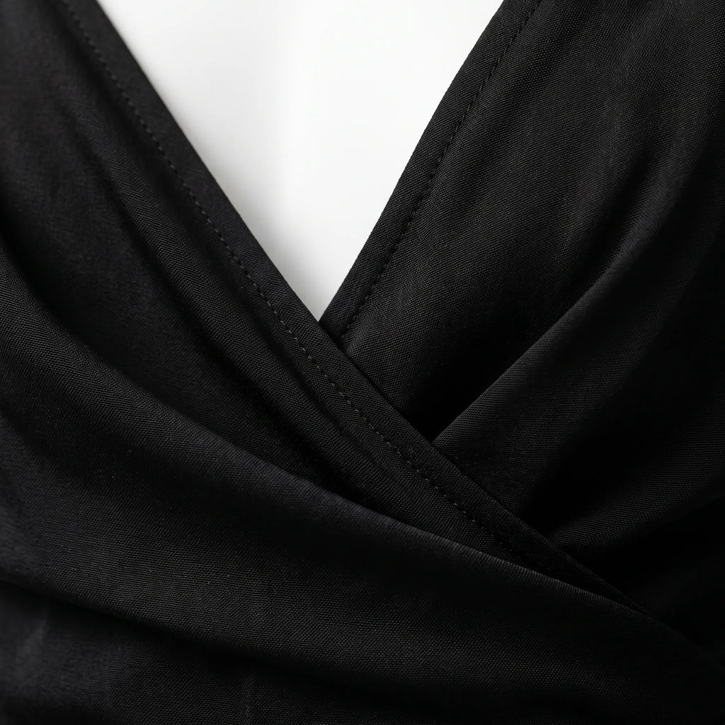 AuraGleam | Spaghetti Strap Wrap Maxi Dress