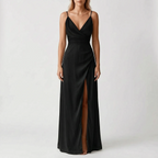 AuraGleam | Spaghetti Strap Wrap Maxi Dress