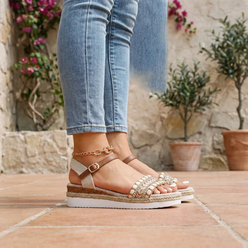 AuraWedge | Braided Wedge Sandals