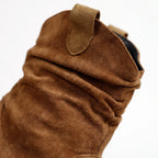 DrapeStrider | Ruched Calf-Height Slouch Boots