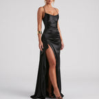 LuminaGown | Formal Cowl Neck Maxi Dress