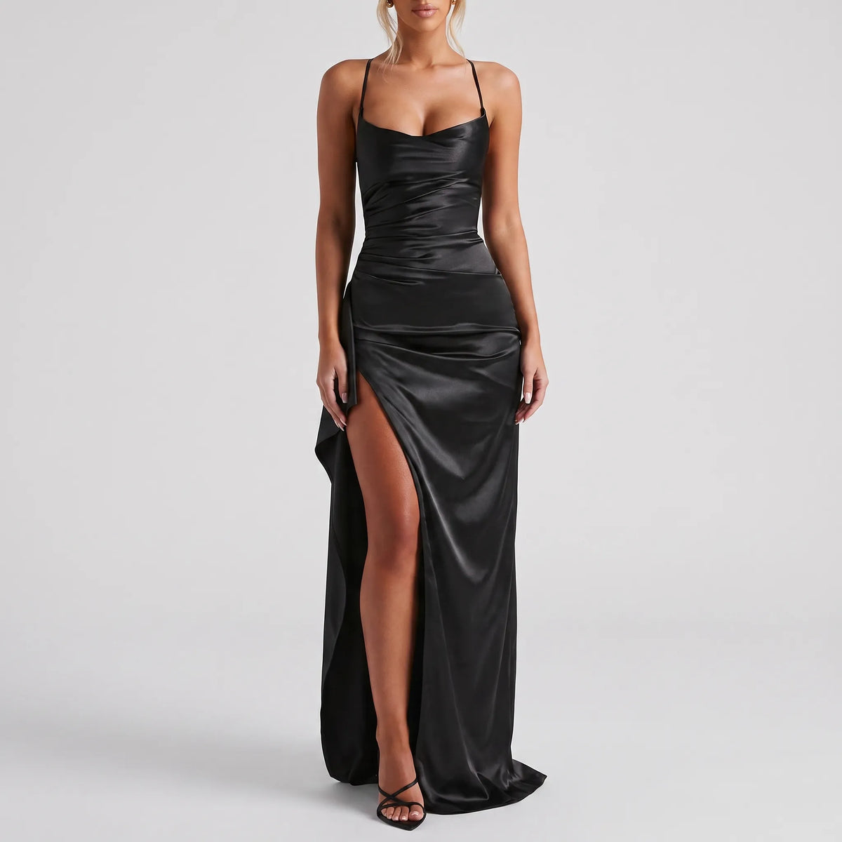 LuminaGown | Formal Cowl Neck Maxi Dress