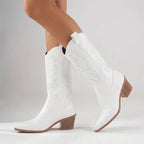 PrairieStrut | Embroidered Mid-Calf Cowboy Boots